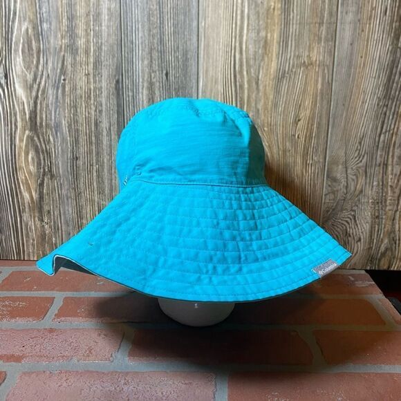 Columbia Light blue nylon large brim sun hat black under brim - Picture 1 of 5